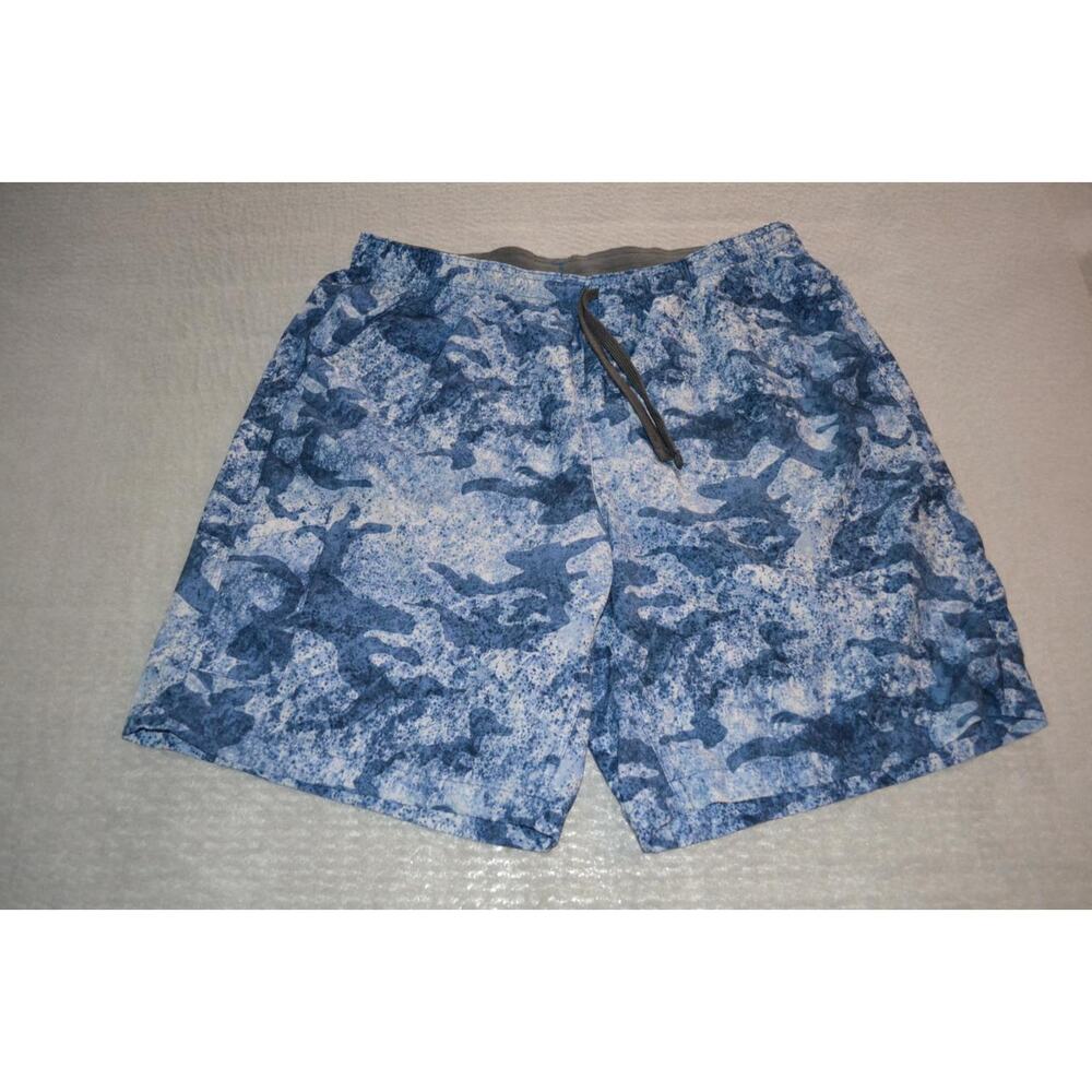 Field & Stream Fishing Shorts Swimming Camping Blue Camouflage Mens Size Large
